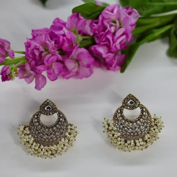 Dipti Moon Pearl Earrings - Image 3