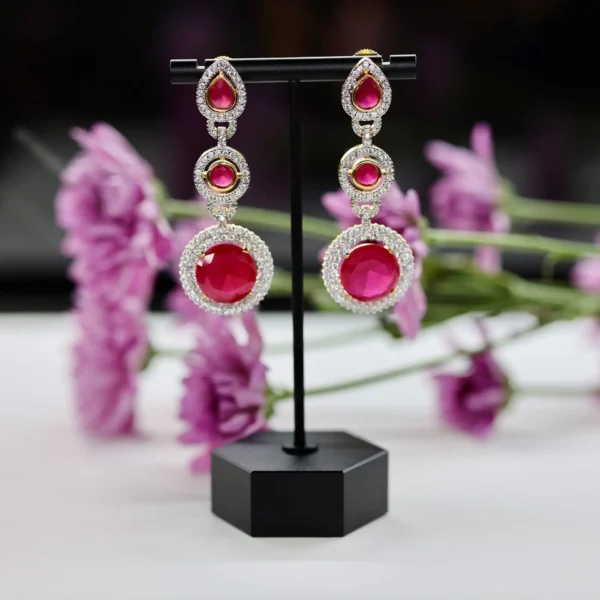 Disco Ruby Earring