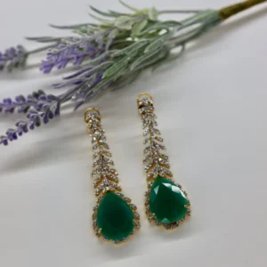 Emerald Feather Earring