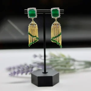 Emerald Fringe Earring