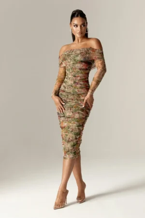 Hayley Off Shoulder Midi Dress