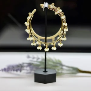 Tribal Hoop Earrings in White