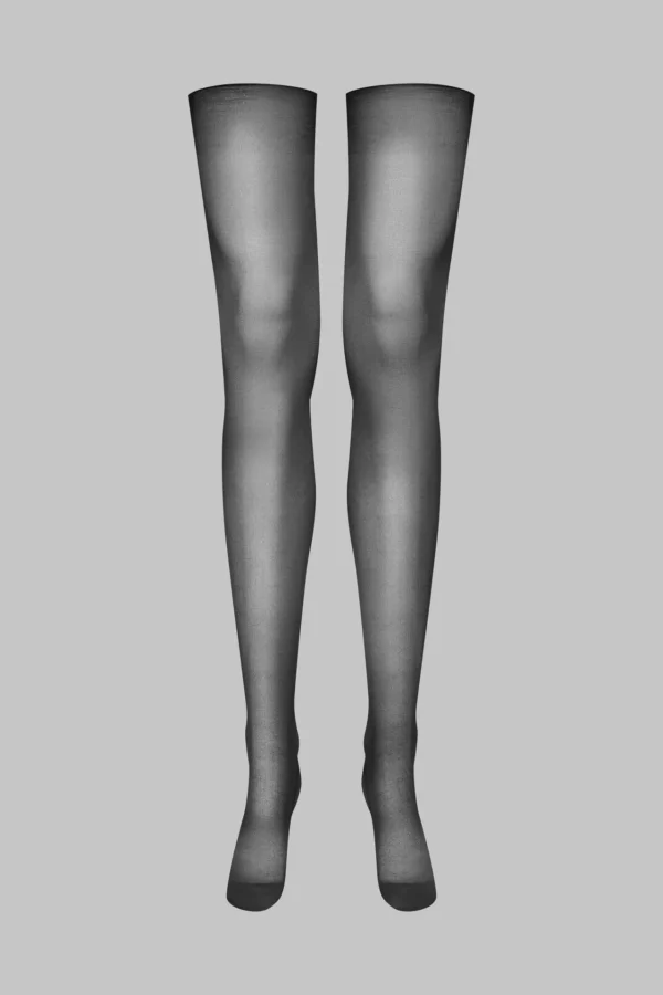 Les Coquetteries - Cut and Curled Stockings Double Side Seams 20D – Black - Image 5