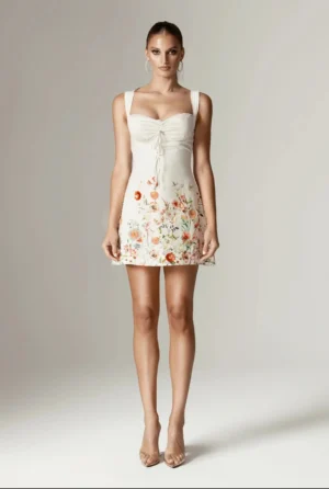 Keisha Cotton Mini Dress – Floral Print